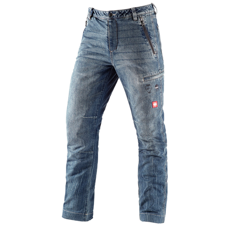 Hosen: e.s. Forst-Schnittschutz Jeans + stonewashed
