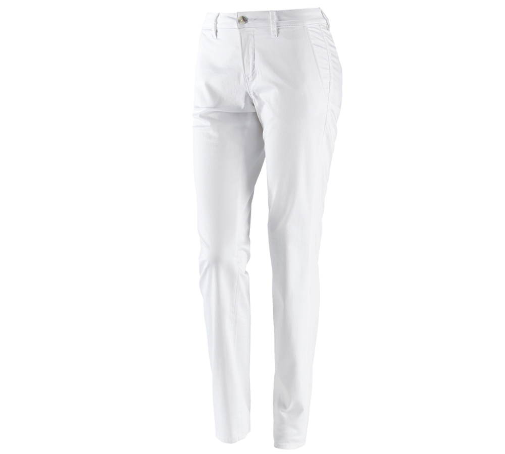 Thèmes: e.s. Pantalon de travail à 5 poches Chino,femmes + blanc