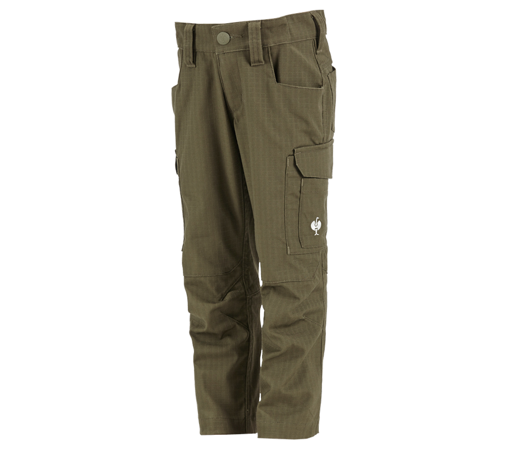 Pantalons: Pantalon à taille élast. e.s.concrete solid, enfa. + vert boue