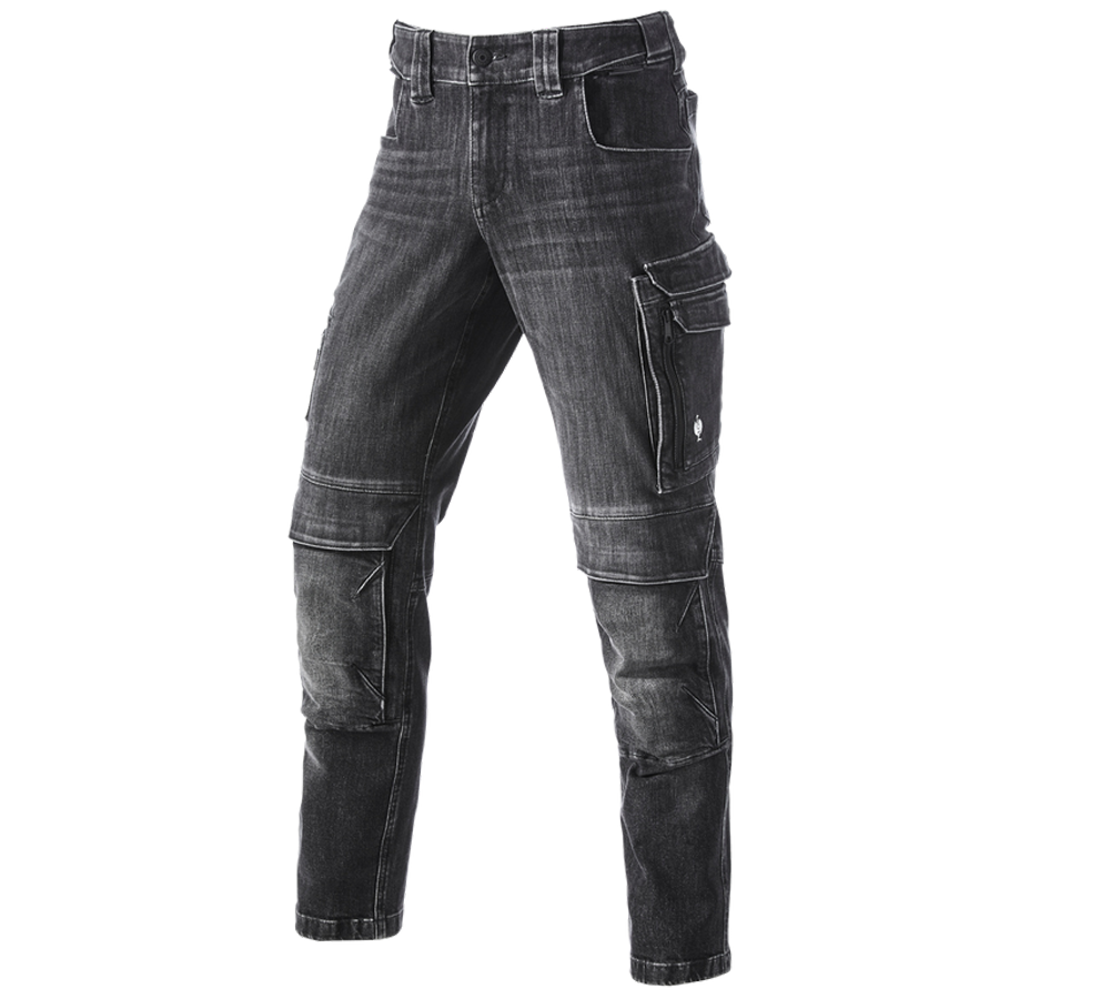 Pantalons de travail: Jeans de travail cargo e.s.concrete + blackwashed