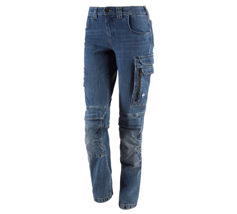Pantalons de travail: Jeans de travail cargo e.s.concrete,femmes + stonewashed