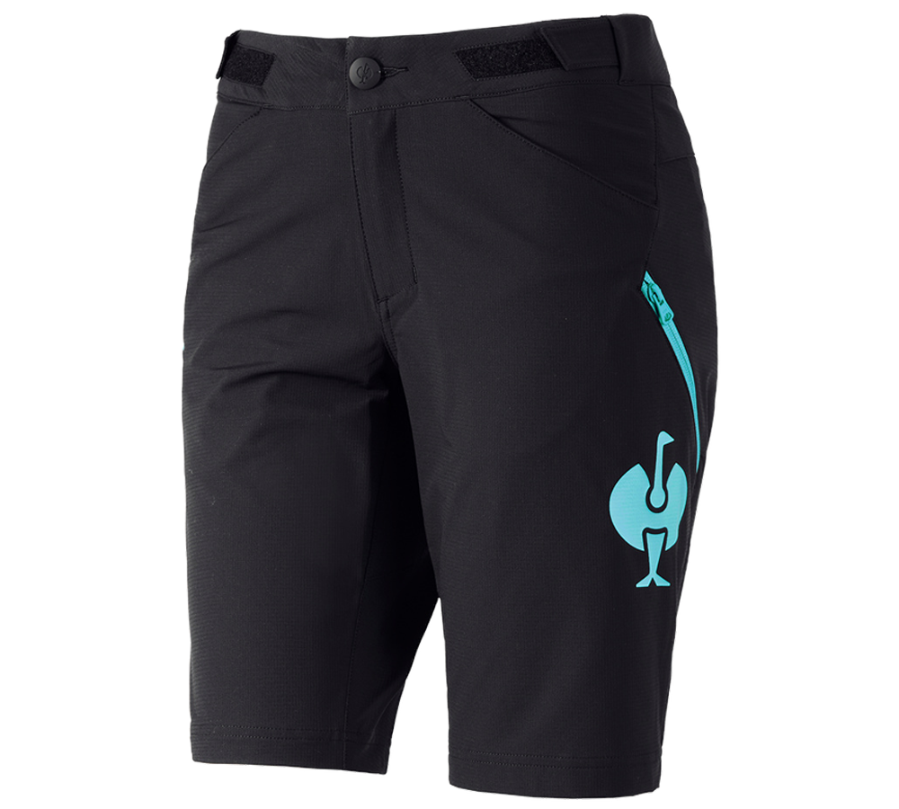 Pantalons de travail: Fonctionnelle short e.s.trail, femmes + noir/lapis turquoise