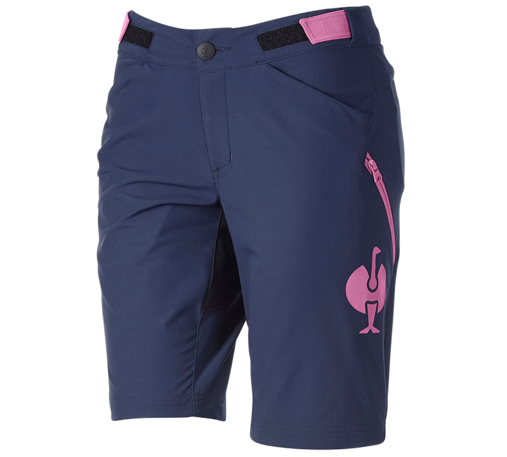 Pantalons de travail: Fonctionnelle short e.s.trail, femmes + bleu profond/rose tara