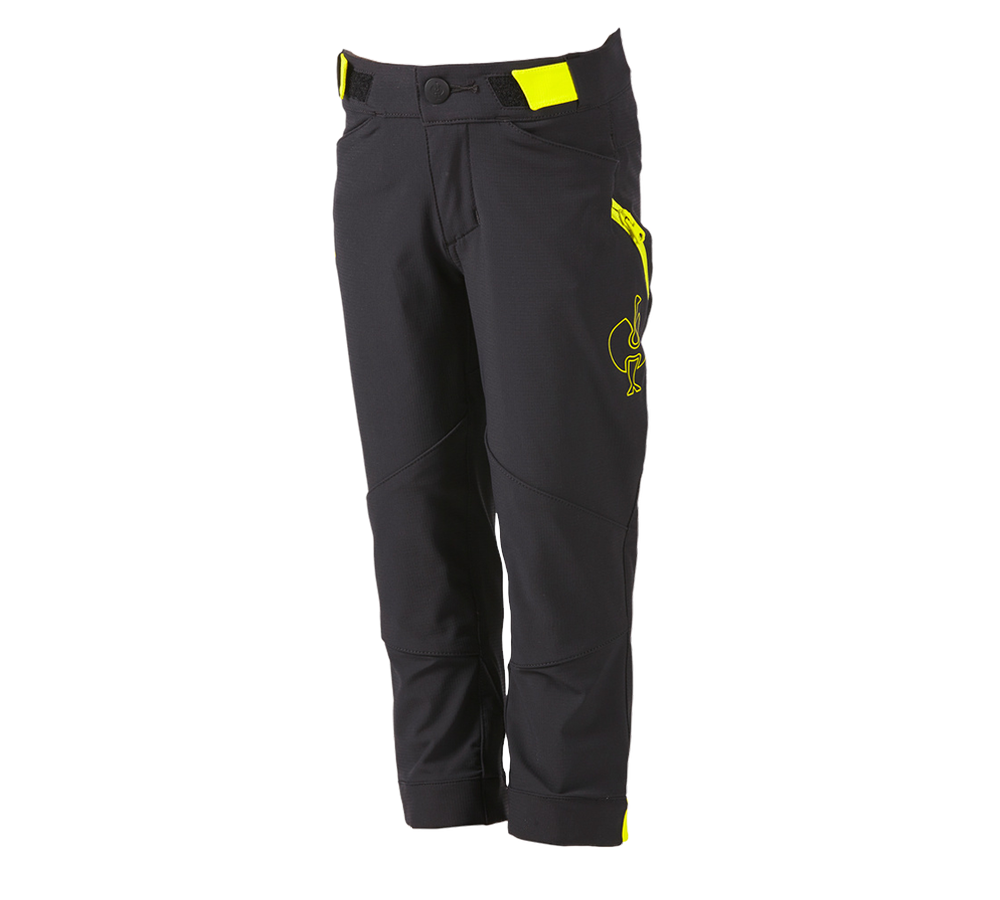 Pantalons: Pantalon de fonction e.s.trail, enfants + noir/jaune acide