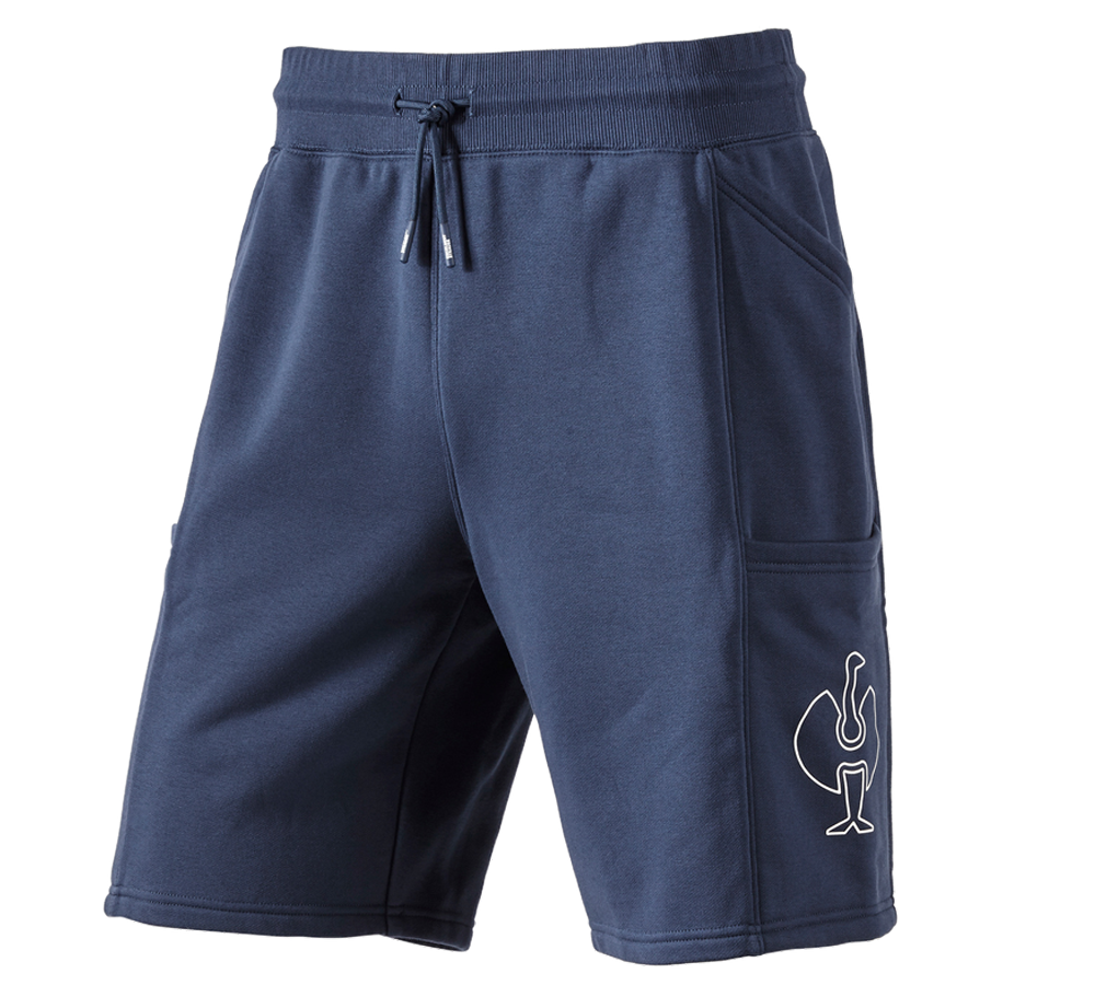 Pantalons de travail: Sweat short e.s.trail + bleu profond/blanc