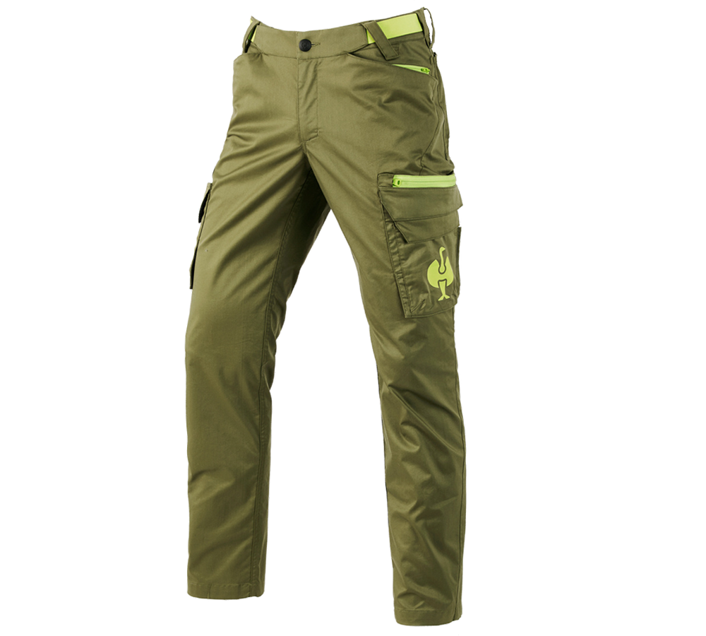 Pantalons de travail: Pantalon Cargo e.s.trail + vert genévrier/vert citron