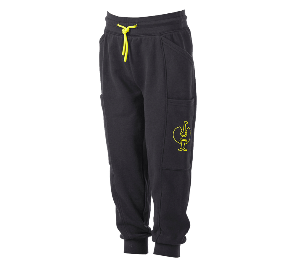 Pantalons: Sweat pants light e.s.trail, enfants + noir/jaune acide