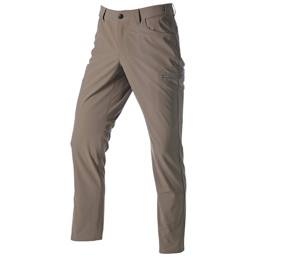 Thèmes: Pantalon de trav. à 5 poches Chino e.s.work&travel + brun ombre