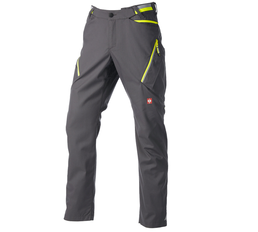 Pantalons de travail: Pantalon à poches multiples e.s.ambition + anthracite/jaune fluo