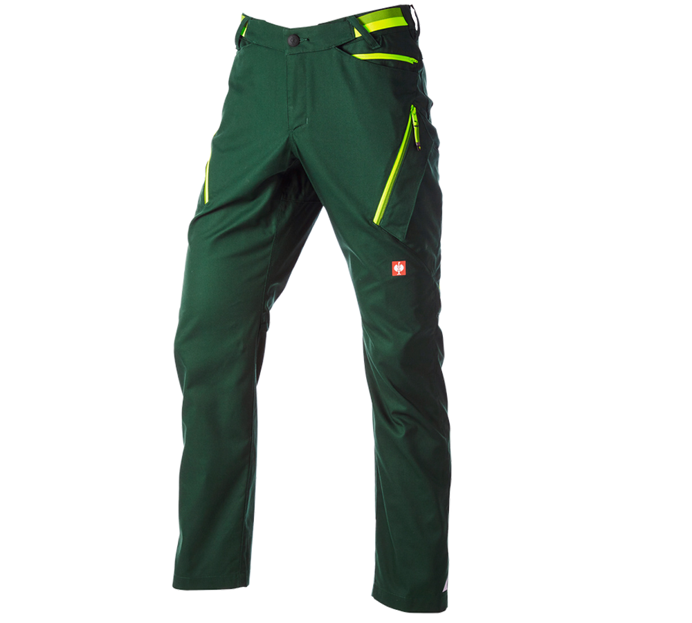 Pantalons de travail: Pantalon à poches multiples e.s.ambition + vert/jaune fluo