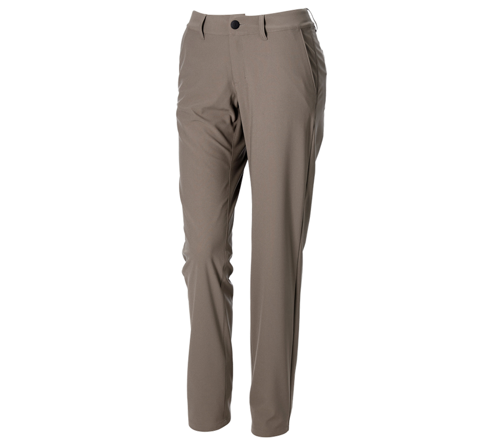 Pantalons de travail: Pantalon de travail Chino e.s.work&travel, femmes + brun ombre