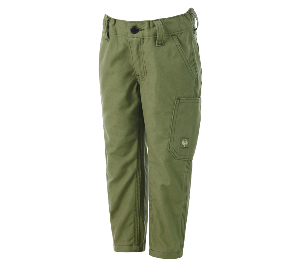 Pantalons: Pantalon à taille élastique e.s.iconic, enfants + vert montagne