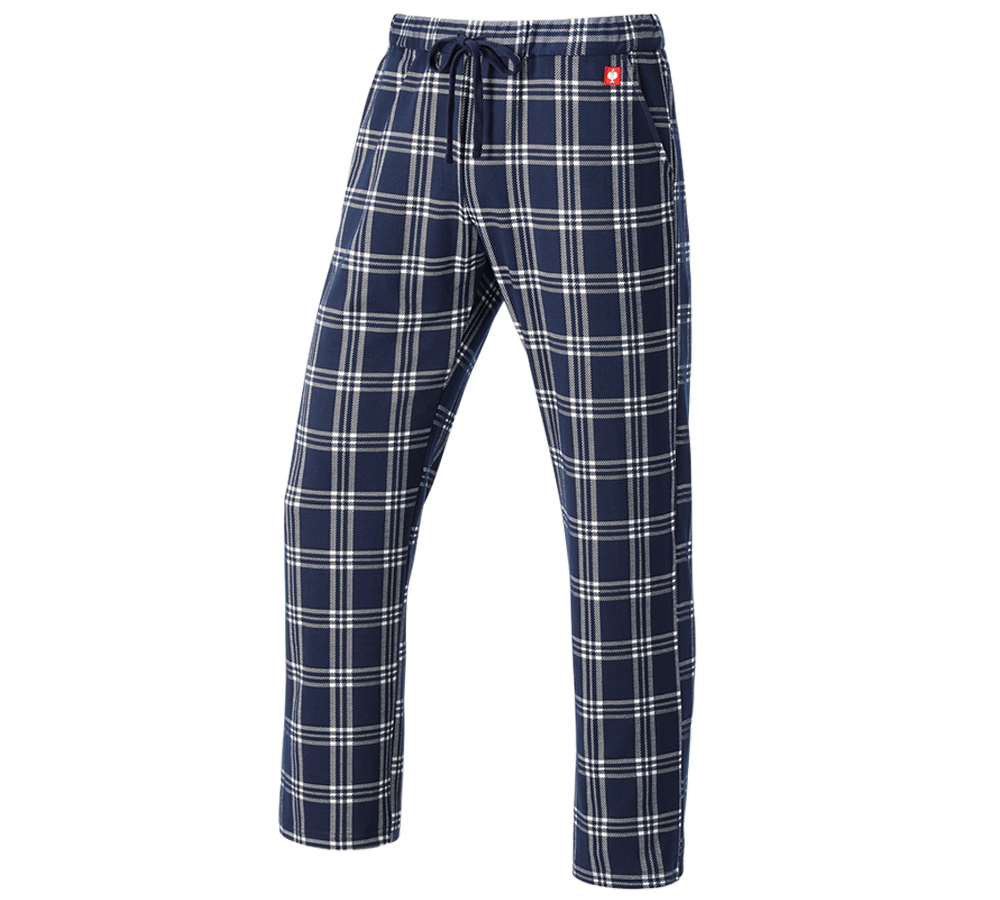 Nouveautés: e.s. Pantalon de pyjama à carreaux + bleu profond/blanc