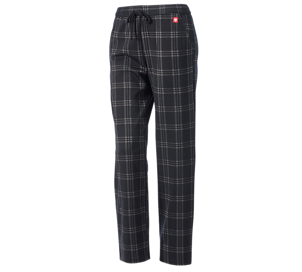 Nouveautés: e.s. Pantalon de pyjama à carreaux, femmes + noir/gris basalte