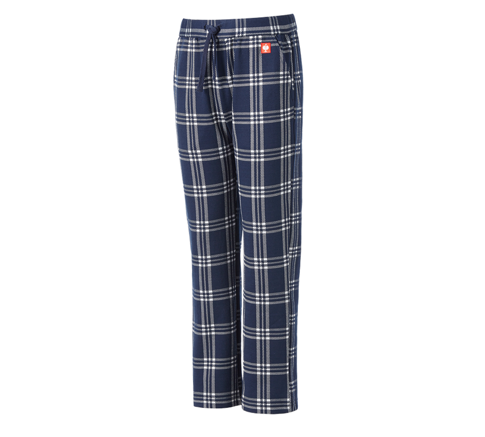 Nouveautés: e.s. Pantalon de pyjama à carreaux, enfants + bleu profond/blanc