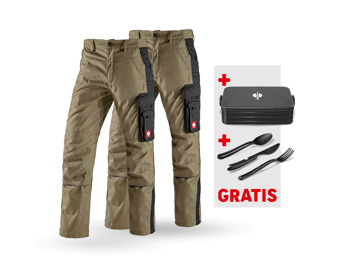 Bekleidung: SET: 2x Bundhose e.s.active + khaki/schwarz