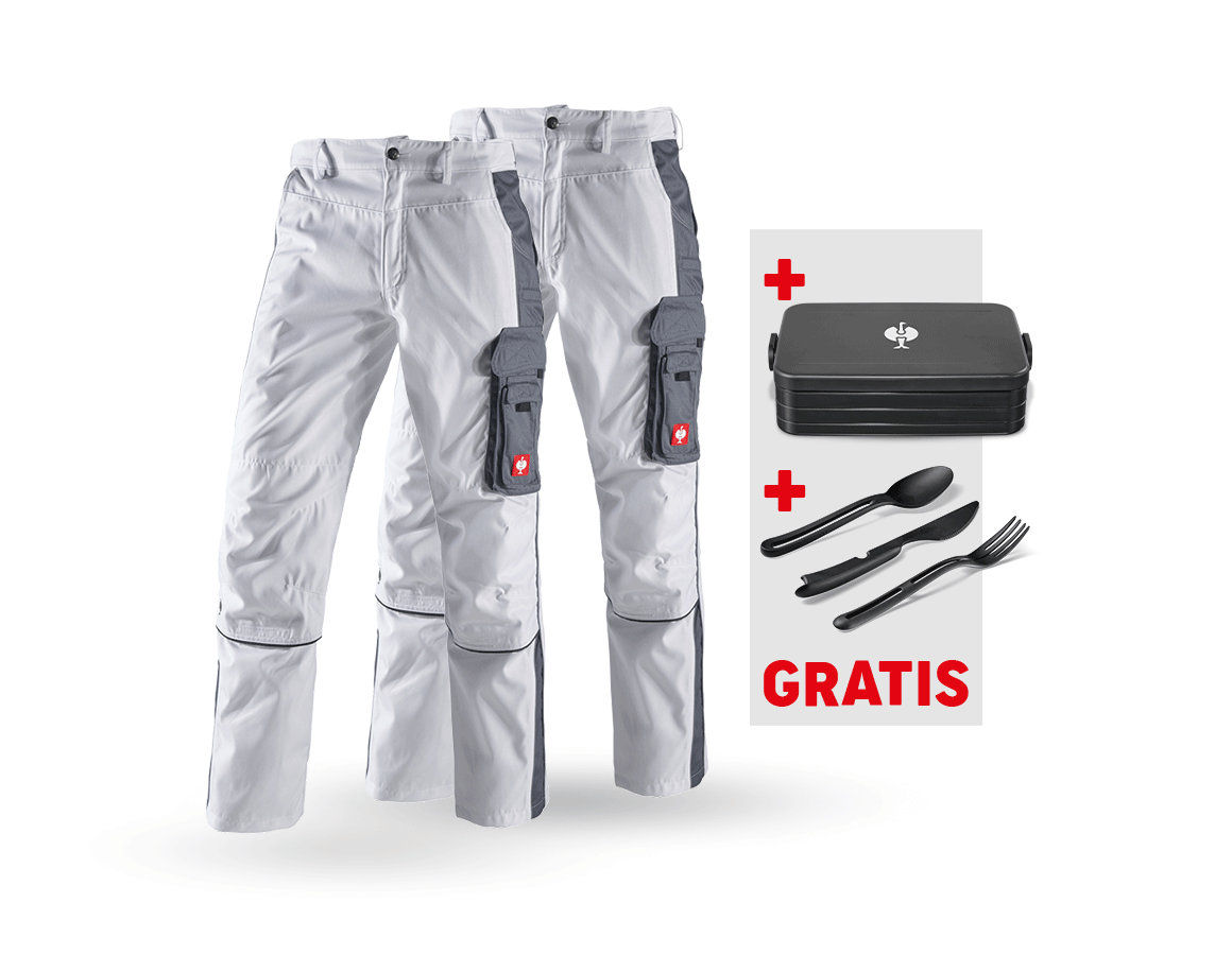 Bekleidung: SET: 2x Bundhose e.s.active + weiß/grau