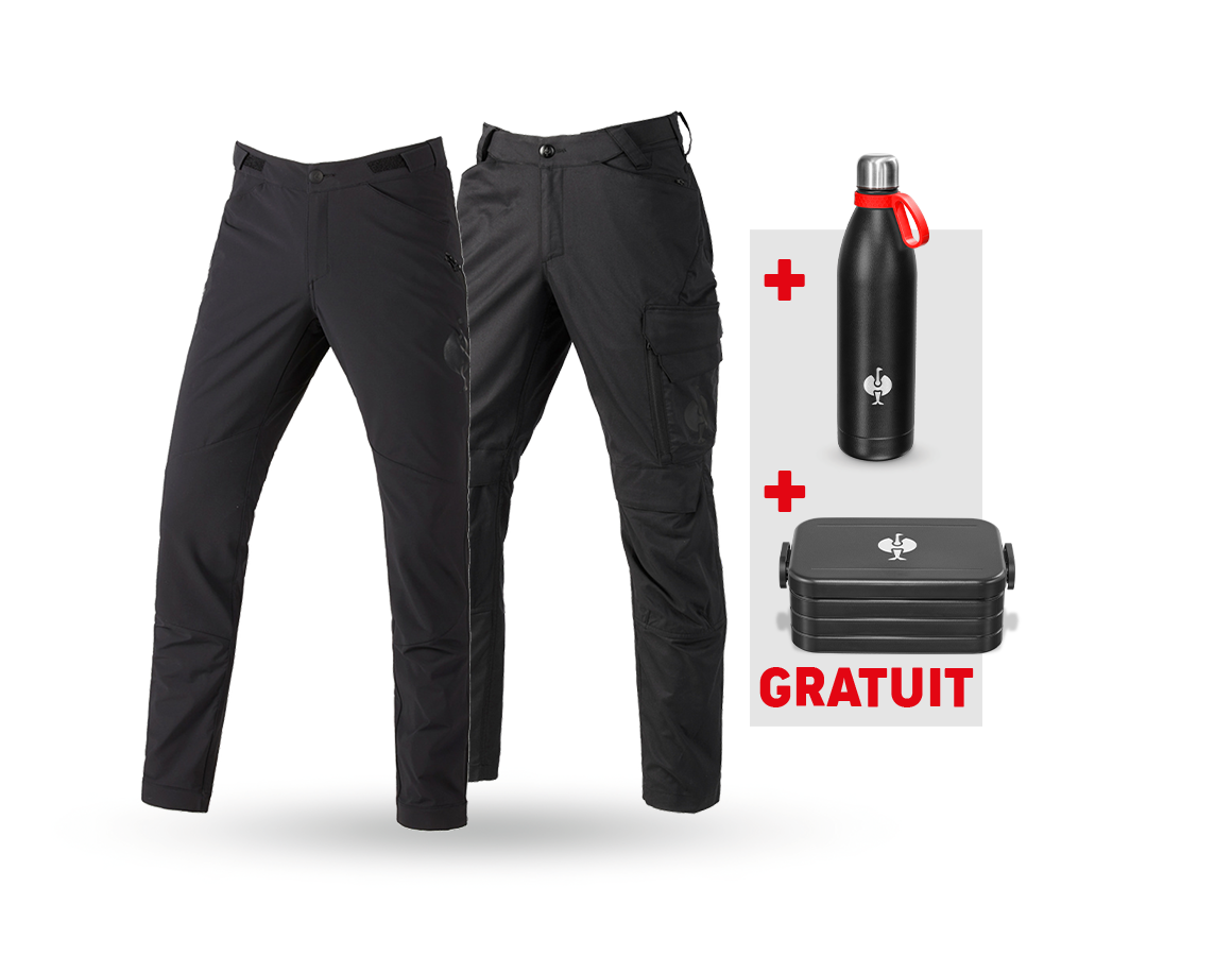 Vêtements: KIT :  pantalon élas. + pantalon fonc. e.s.trail + noir