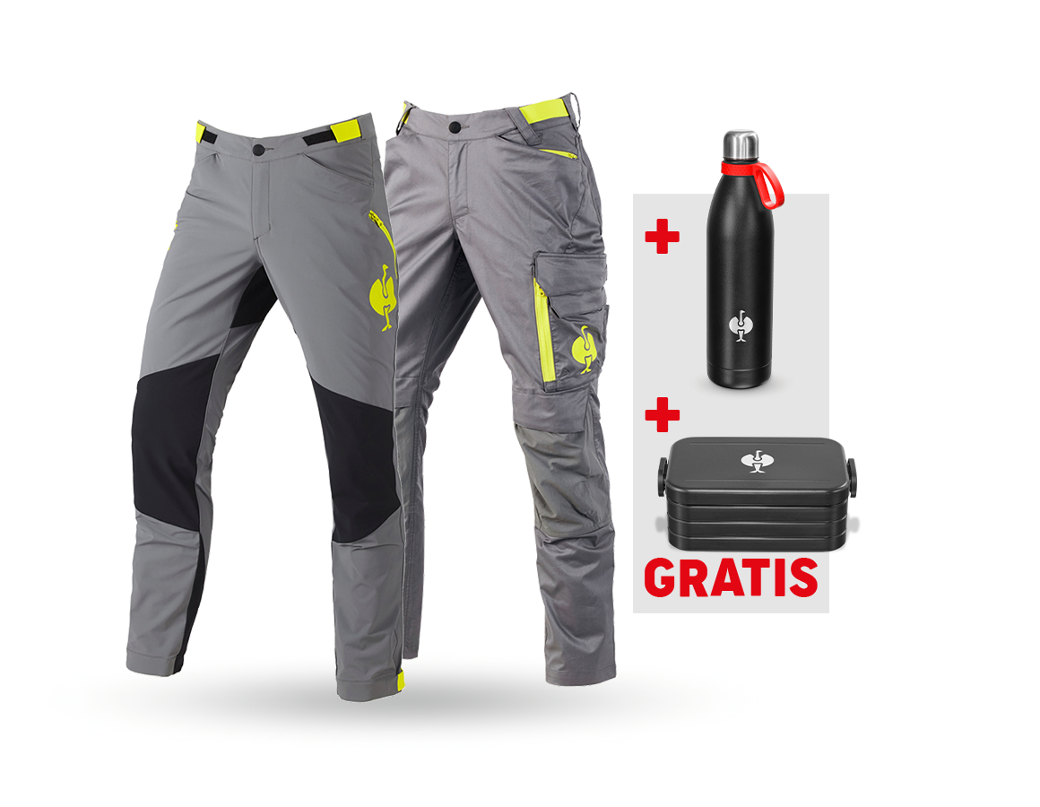 Bekleidung: SET: Bundhose + Funktionshose e.s.trail + basaltgrau/acidgelb