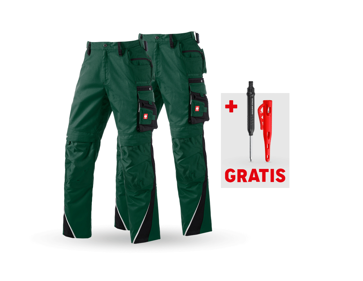 Bekleidung: SET: 2x Bundhose e.s.motion + grün/schwarz