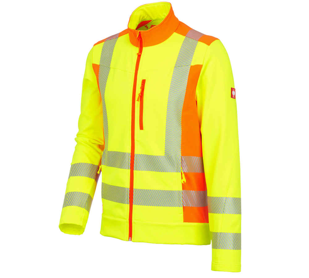 Vestes de travail: Veste softshell signal. softlight e.s.motion 2020 + jaune fluo/orange fluo