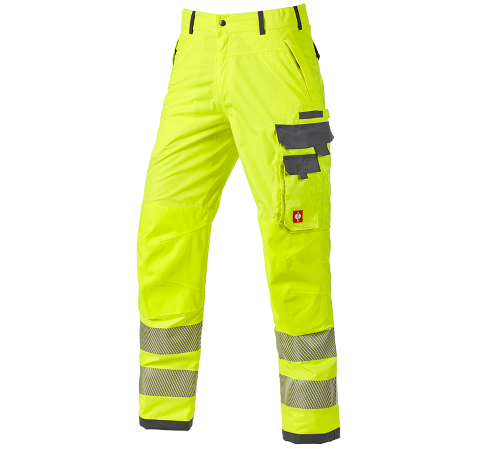 Pantalons de travail: Pantalon él. fonct.de signalisation e.s.prestige + jaune fluo/gris