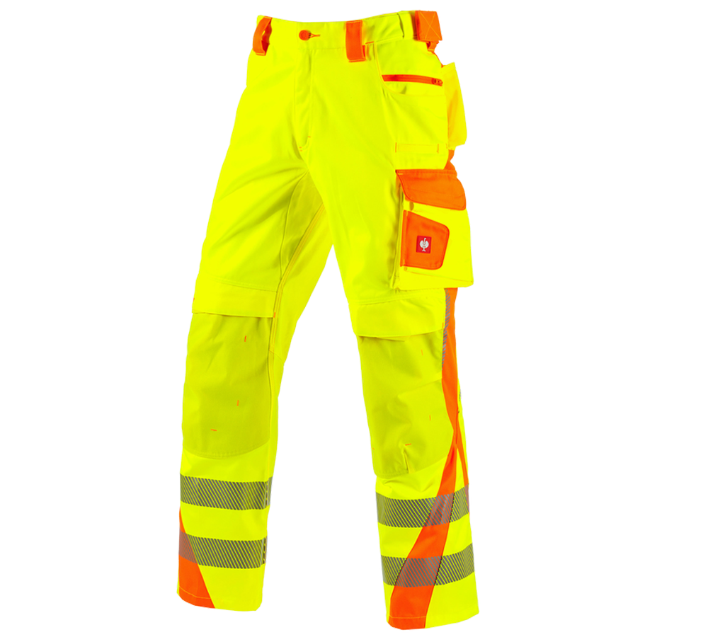 Pantalons de travail: Pantalon taille élas.sign. e.s.motion 2020 d'hiver + jaune fluo/orange fluo