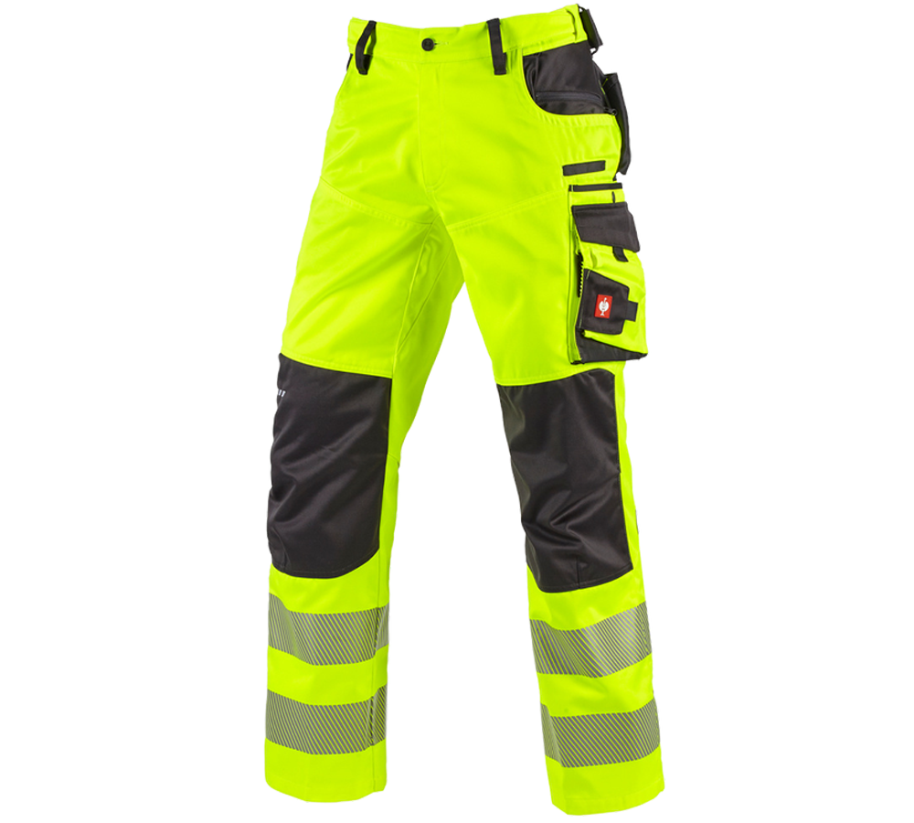 Pantalons de travail: Pantalon à taille élastique de signal. e.s.motion + jaune fluo/anthracite