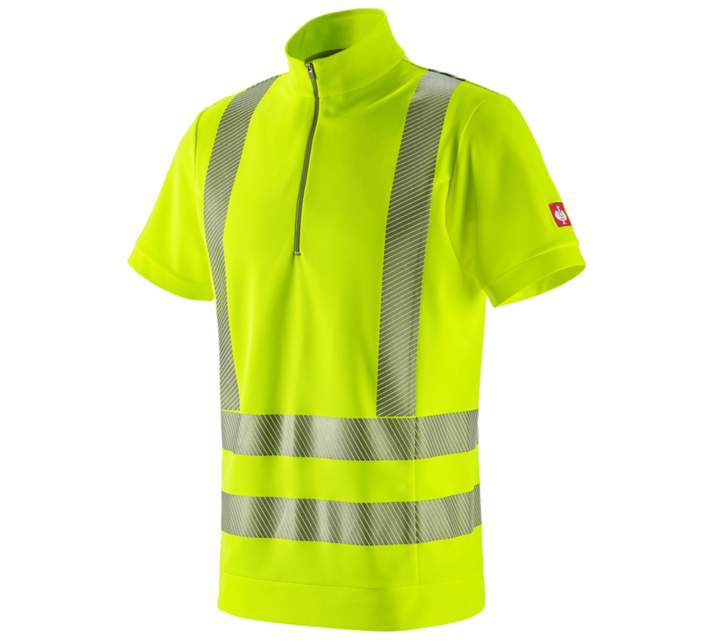 Themen: e.s. Warnschutz Funktions ZIP-T-Shirt UV + warngelb