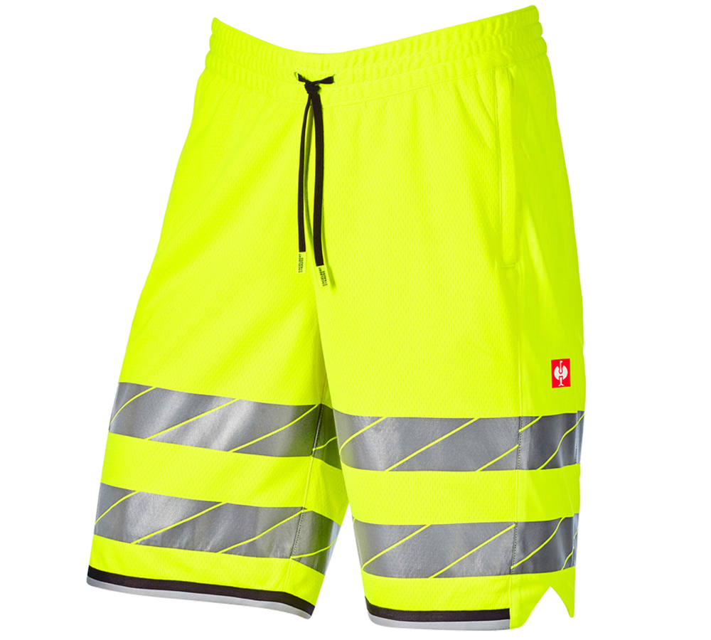 Pantalons de travail: Short fonctionnel haute visibilité e.s.ambition + jaune fluo/anthracite