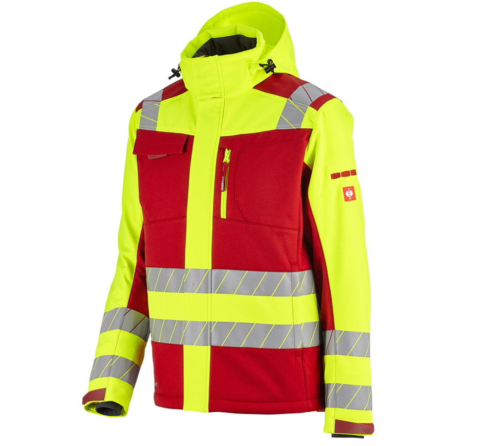 Thèmes: Veste softshell de signal. d'hiver e.s.motion 24/7 + rouge/jaune fluo