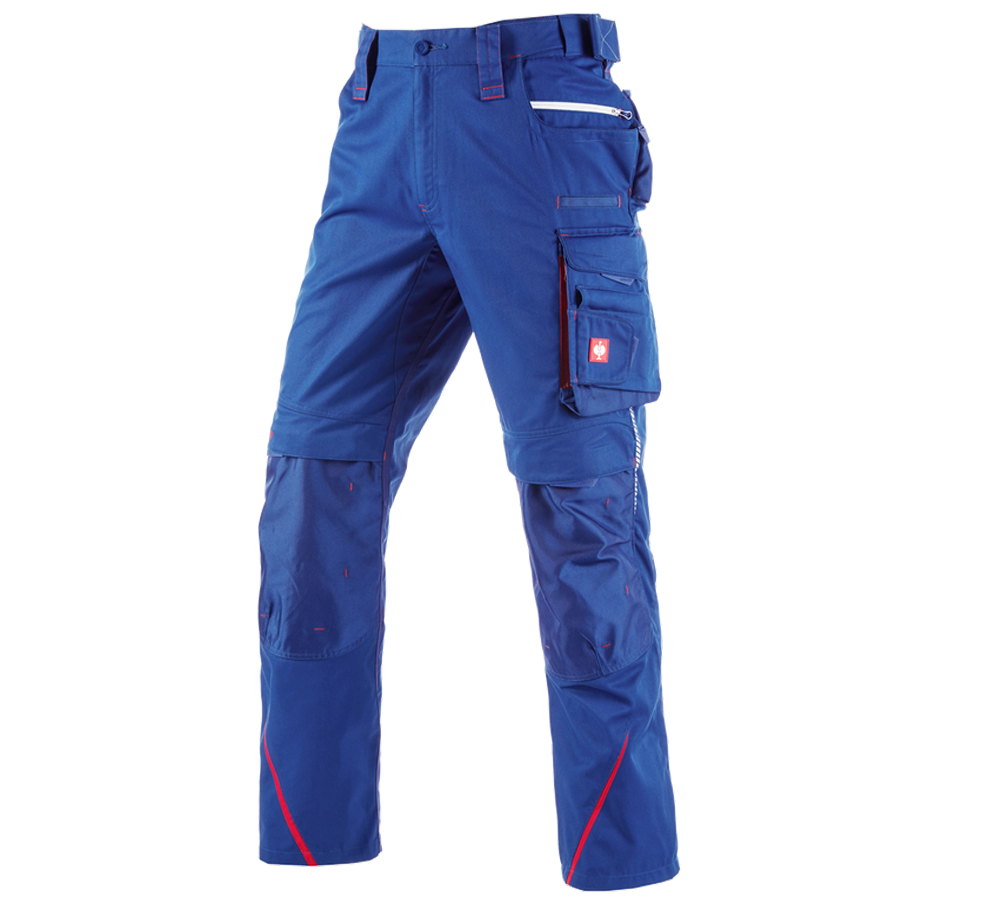 Installateurs / Plombier: Pantalon à taille élastique e.s.motion 2020 + bleu royal/rouge vif