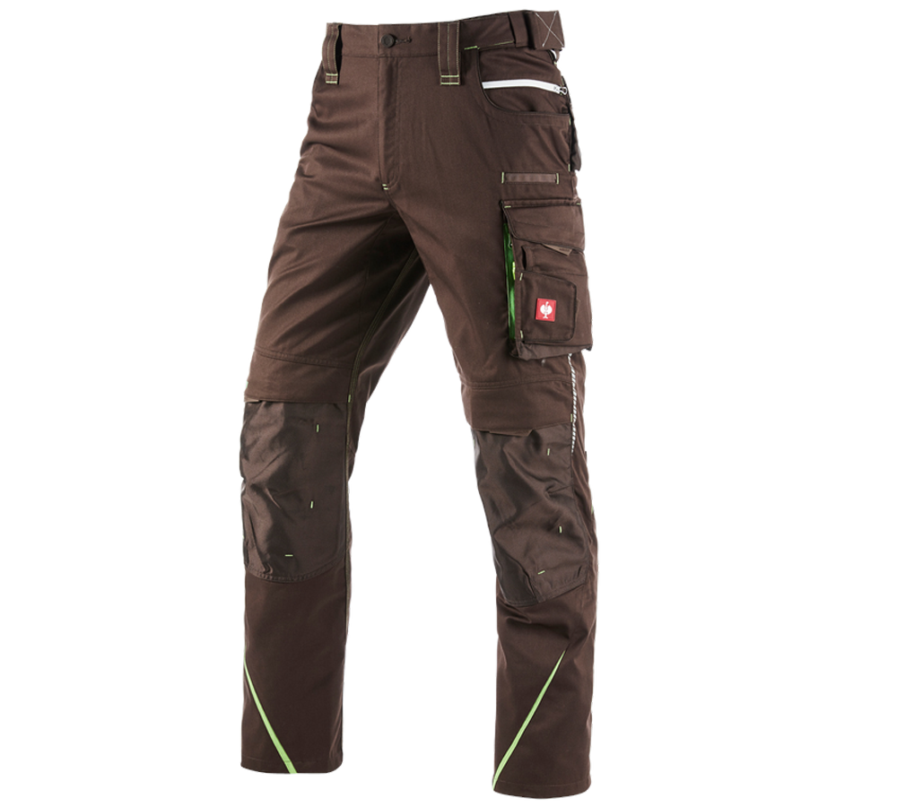 Pantalons de travail: Pantalon à taille élastique e.s.motion 2020 + marron/vert d'eau