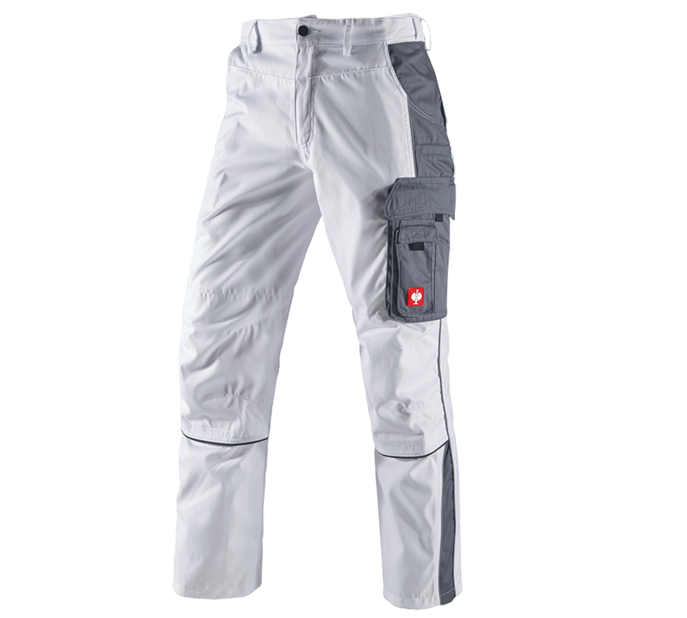 Menuisiers: Pantalon à taille élastique e.s.active + blanc/gris