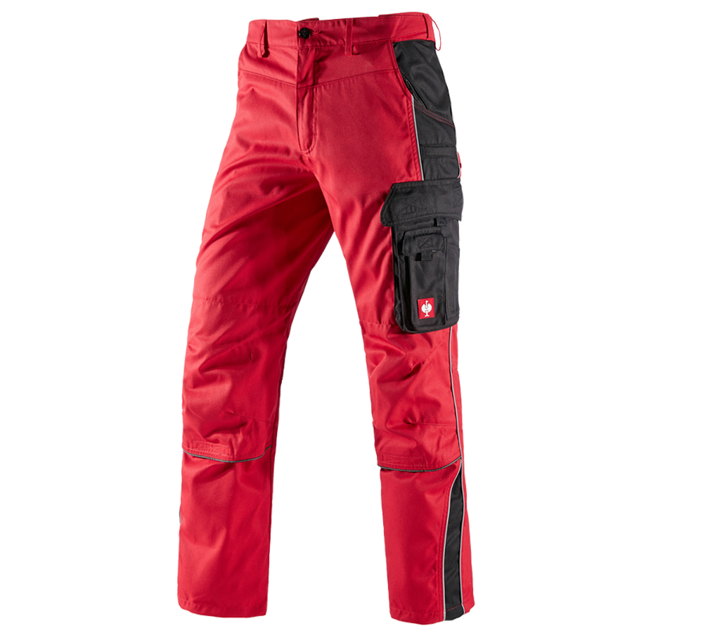 Horti-/ Sylvi-/ Agriculture: Pantalon à taille élastique e.s.active + rouge/noir