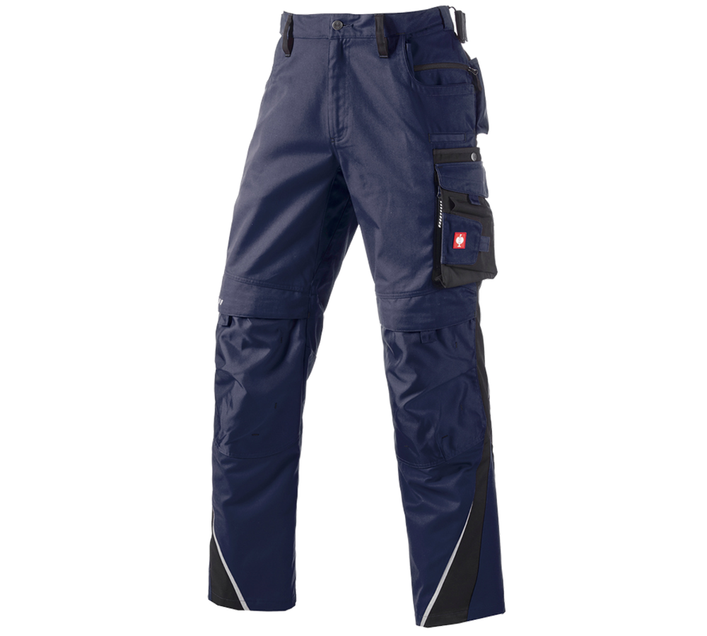 Installateurs / Plombier: Pantalon à taille élastique e.s.motion + bleu foncé/noir