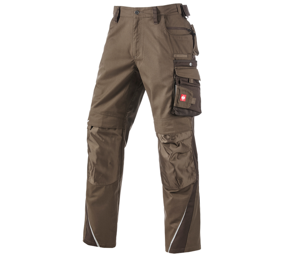 Menuisiers: Pantalon à taille élastique e.s.motion + noisette/marron
