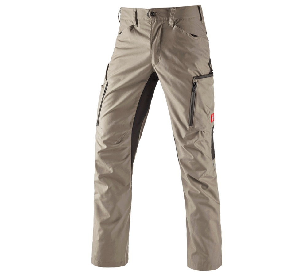 Pantalons de travail: Pantalon à taille élastique e.s.vision, hommes + glaise/noir
