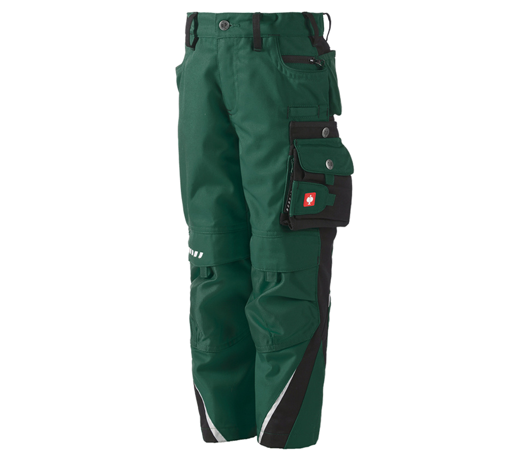 Froid: Pantalon à tail. élas. e.s.motion d’hiver, enfants + vert/noir