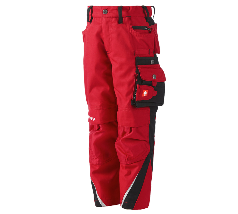 Pantalons: Pantalon à tail. élas. e.s.motion d’hiver, enfants + rouge/noir