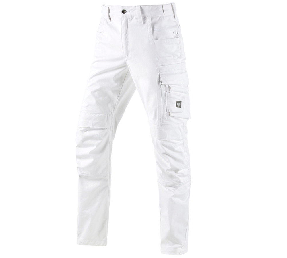 Horti-/ Sylvi-/ Agriculture: Pantalon à taille élastique e.s.motion ten + blanc