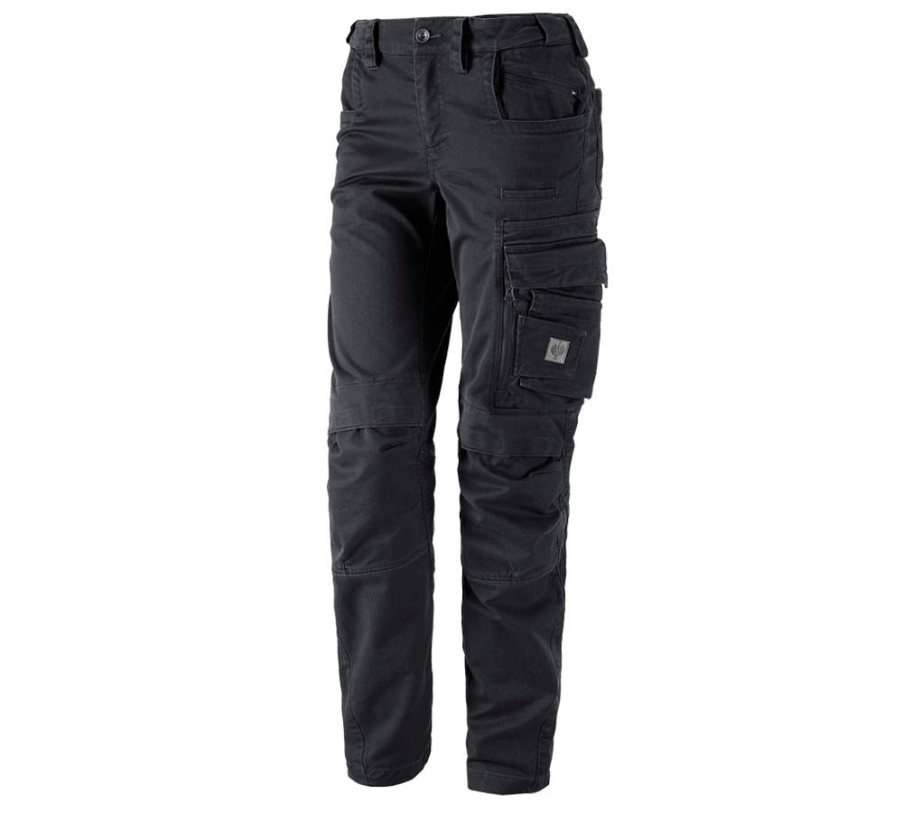 Pantalons de travail: Pantalon à taille élastique e.s.motion ten, femmes + noir oxyde