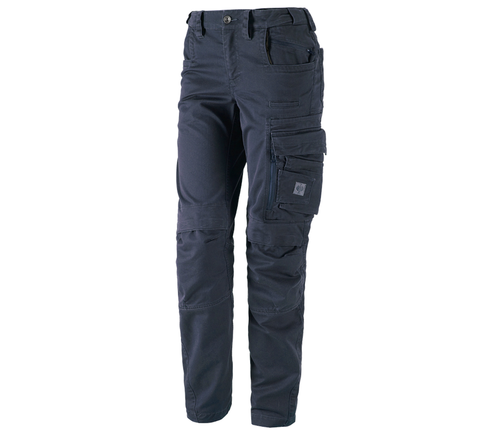 Horti-/ Sylvi-/ Agriculture: Pantalon à taille élastique e.s.motion ten, femmes + bleu ardoise