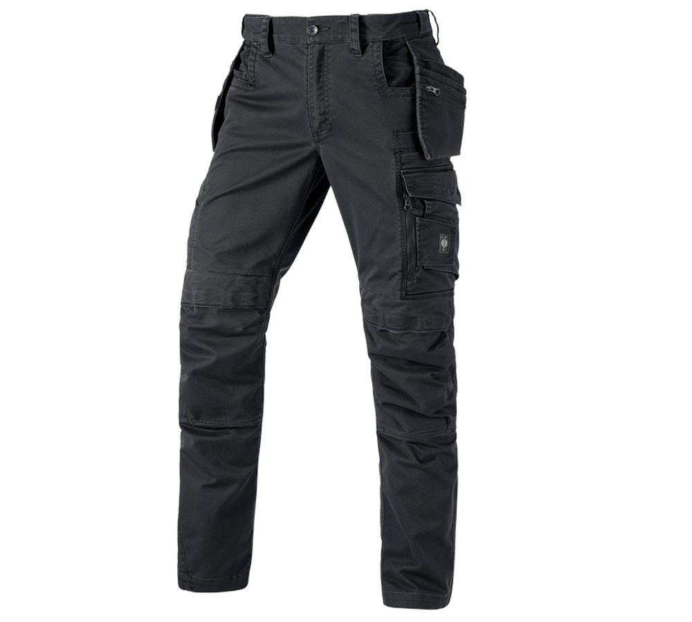 Menuisiers: Pantalon à taille élast. e.s.motion ten tool-pouch + noir oxyde