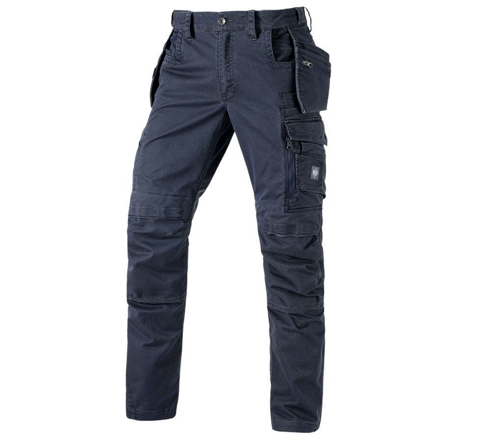Installateurs / Plombier: Pantalon à taille élast. e.s.motion ten tool-pouch + bleu ardoise