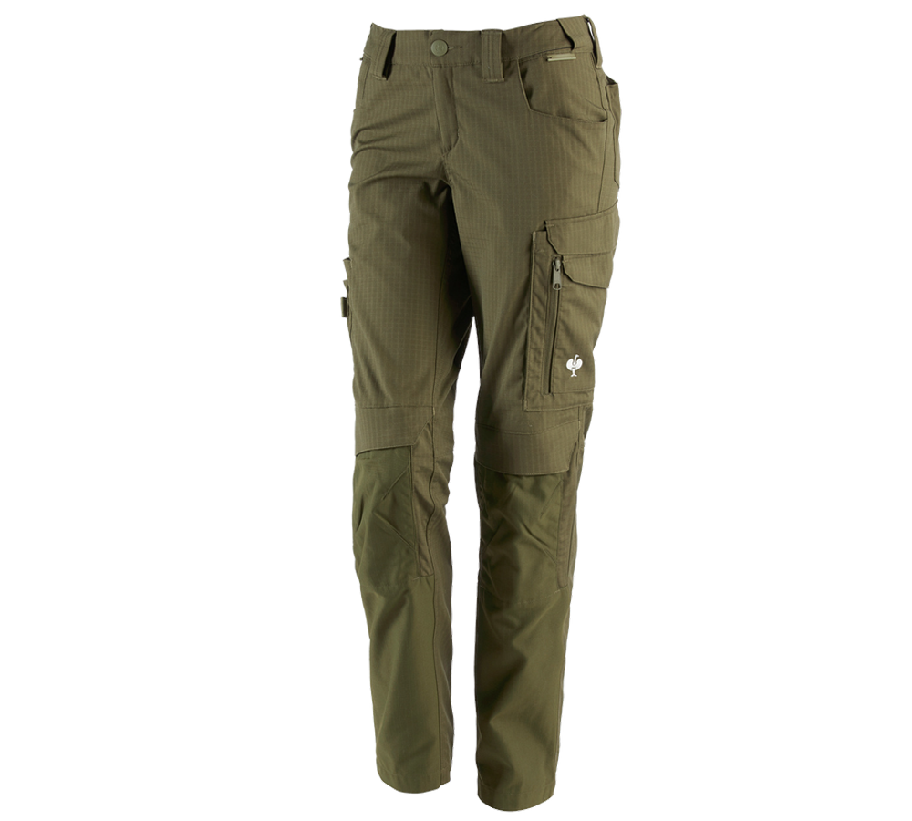 Thèmes: Pantalon à taille élast. e.s.concrete solid femmes + vert boue