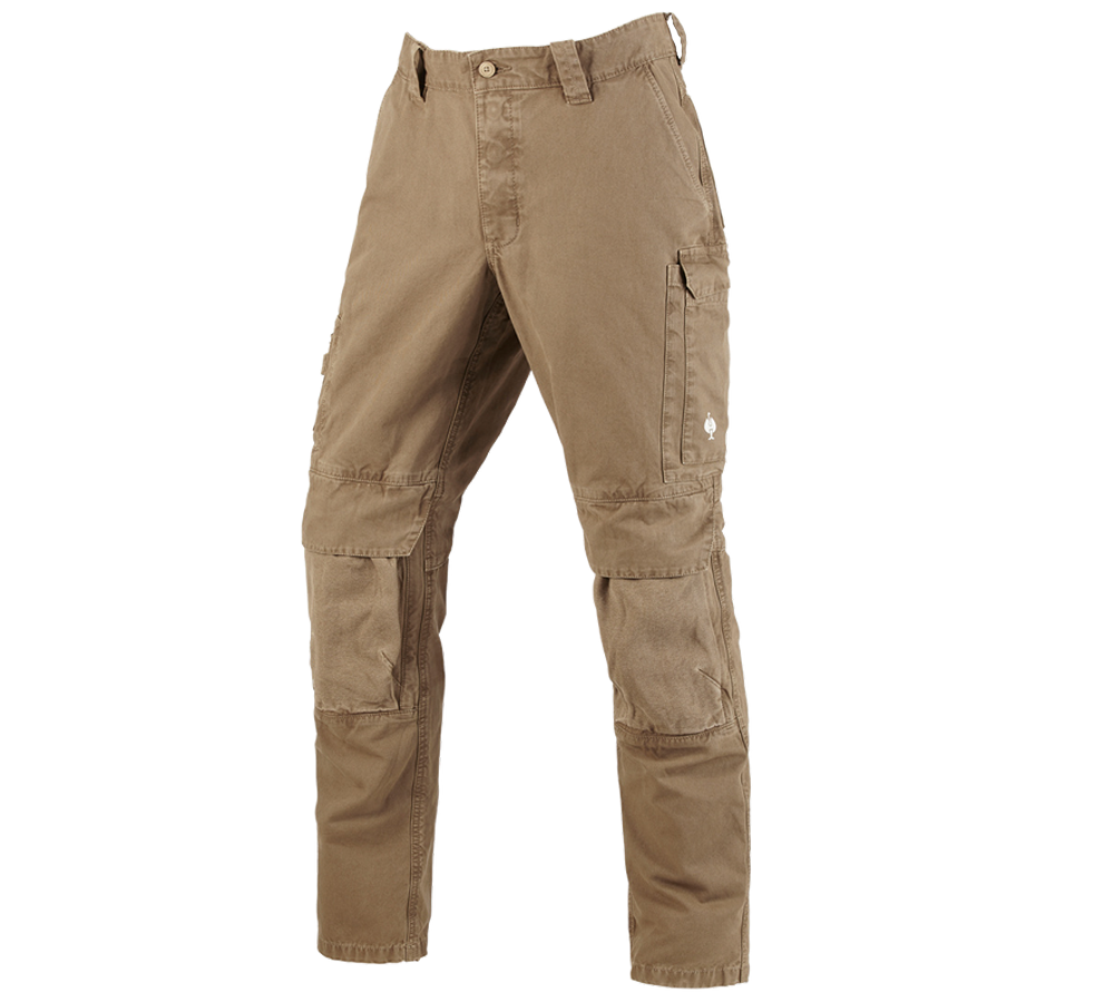 Pantalons de travail: Pantalon à taille élastique e.s.botanica + beige nature