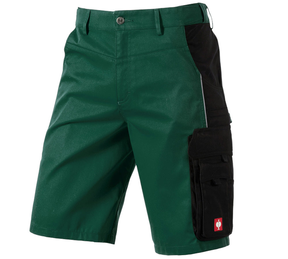 Pantalons de travail: Short e.s.active + vert/noir