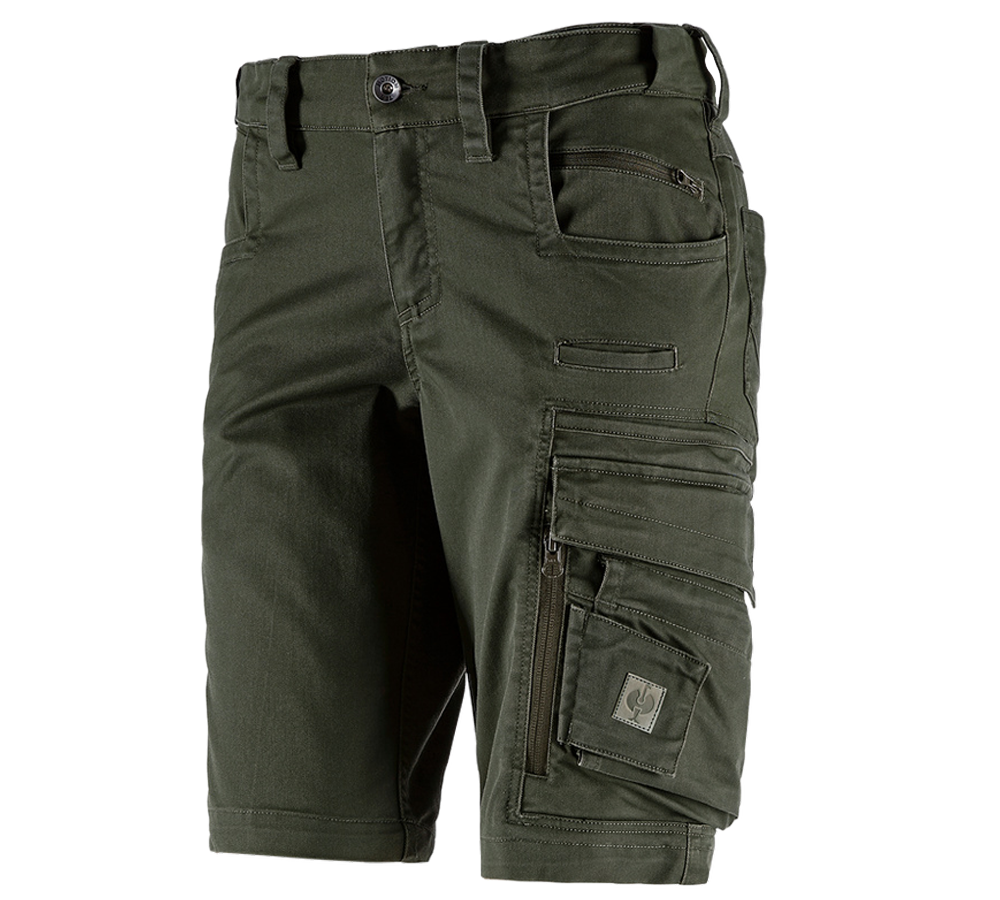 Pantalons de travail: Short e.s.motion ten, femmes + vert camouflage