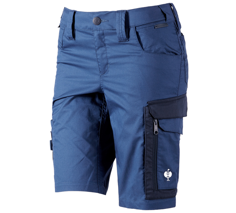 Pantalons de travail: Short e.s.concrete light, femmes + bleu alcalin/bleu profond